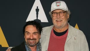 Johnny Galecki and Chevy Chase