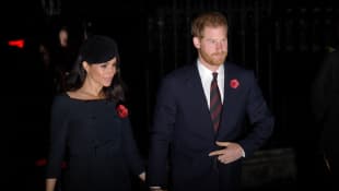  Prince Harry and Duchess Meghan attend a service marking the centenary of WW1 armistice at Westminster Abbey 