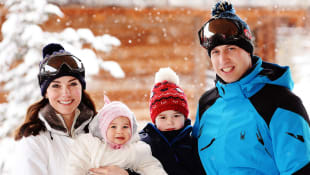 Duchess Kate, Princess Charlotte, Prince George and Prince William on a skiing holiday in 2016