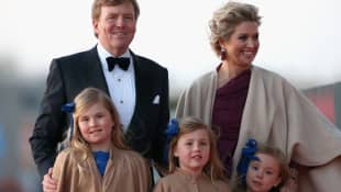 King Willem Alexander, Queen Maxima, Princess Catharina-Amalia; Princess Alexia, and Princess Ariane