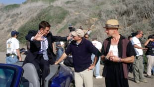 Matthew Perry, Howard Deutch, and Bruce Willis