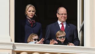 Princess Charlene, Prince Albert, Princess Gabrielle, and Prince Jacques
