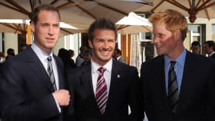 Prince William, Prince Harry and David Beckham