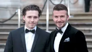 Brooklyn Beckham and David Beckham attend the Global Premiere of Netflix s Our Planet.