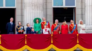 The British Royals trooping the color