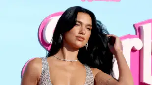 Dua Lipa at the "Barbie" premiere in Los Angeles