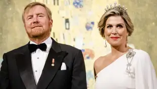 King Willem-Alexander and Queen Maxima Greek goddess dress Vienna Austria visit 2022 Netherlands royal family
