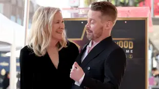 Macaulay Culkin and Catherine O'Hara at Macaulay's Walk-Of-Fame appearance