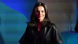 Queen Letizia of Spain black leather dress rocker royal family fashion style outfit 2022 news latest