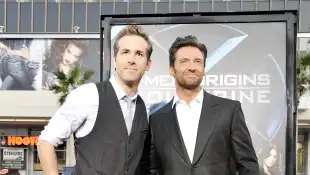 Ryan Reynolds and Hugh Jackman arrive at the screening 20th Century Fox's "X-Men Origins: Wolverine"