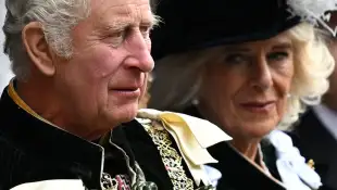 King Charles III and Camilla during coronation in Scotland