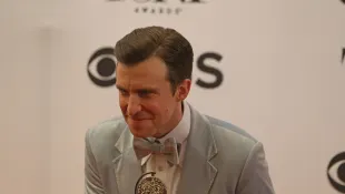USA 71st annual Tony Awards Actor Gavin Creel mugs with award for Hello Dolly The 71st Annual Tony