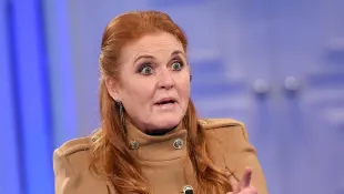 Sarah Ferguson, Duchess of York, guest of Rai talk show Porta a Porta, presents her book 'Her Heart for a Compass'. (Antonelli/AGF/Maria Laura Antonelli)