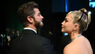 Andrew Garfield and Florence Pugh backstage during the live ABC telecast of the 95th OscarsÂ® at the DolbyÂ® Theatre at