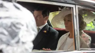 SWNS_THECROWN_ROCHESTER_3 Olivia Williams, who plays Camilla Parker Bowles in the Netflix drama The Crown, sat next to D