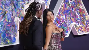 Cardi B and Offset arrive on the red carpet at the 2023 MTV Video Music Awards VMA s at the Prudential Center in Newark,