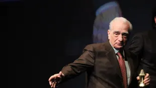 February 12, 2024, Santa Barbara, California, USA: MARTIN SCORSESE holds the trophy upon receiving the 2024 SBIFF Direct