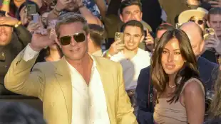 September 18, 2024, Hollywood, California, USA: Brad Pitt and Ines de Ramon attend the Los Angeles Premiere of Apple Ori