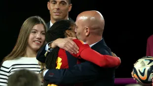 Luis Rubiales File Photo File photo dated 20-08-2023 of Spanish football federation president Luis Rubiales congratulate
