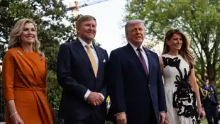 Queen Máxima, King Willem-Alexander, Donald and Melania Trump met at the White House.