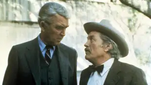 James Stewart and Strother Martin