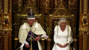 King Charles and Queen Camilla at the opening of Parliament on July 17, 2024