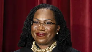 Associate Justice Ketanji Brown Jackson is shown during the formal group photograph at the Supreme Court in Washington,