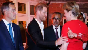 Prime Minister Alexander De Croo, Prince Harry, Dr. Tedros Adhanom Ghebreyesus and Queen Mathilde