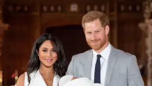Prince Harry and Duchess Meghan with their son Archie