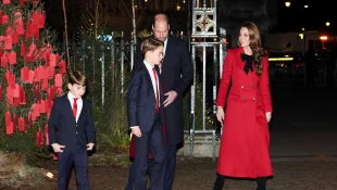 Princess Kate, Prince William and their children at the Christmas service