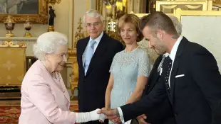 Queen Elizabeth and David Beckham