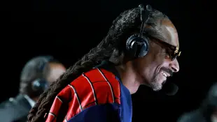 Snoop Dogg commentating during Mike Tyson vs Roy Jones Jr. presented by Triller on November 28, 2020, in Los Angeles, California.