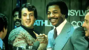Sylvester Stallone and Carl Weathers in 'Rocky'