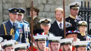 Prince William, Prince Harry, King Charles III. and Princess Anne