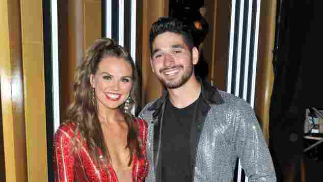 Hannah Brown and Alan Bersten attend the "Dancing With The Stars" Season 28 show at CBS Television City on September 16, 2019