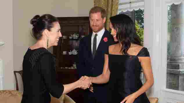 The Duke and Duchess of Sussex meet New Zealand's Prime Minister Jacinda Ardern
