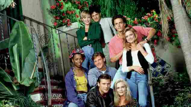 The Melrose Place cast, pictured in 1992.