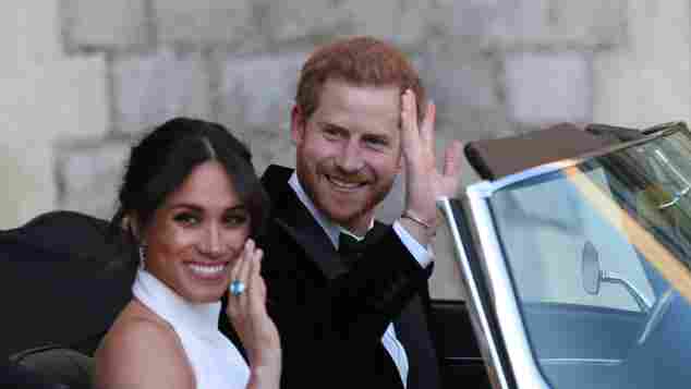 Prince Harry and Duchess Meghan leave Windsor Castle after their wedding