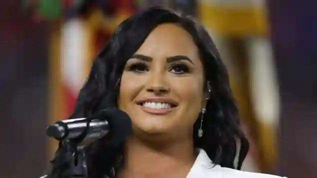 Demi Lovato performing at Super Bowl LIV 2020