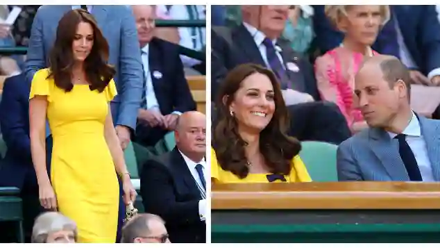 Duchess Catherine attends the Men's Singles final at Wimbledon