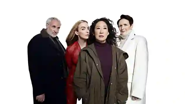 Killing Eve cast (2020). Jodie Comer Villanelle Sandra Oh