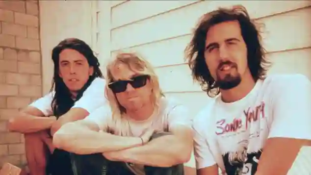 David Grohl, Kurt Cobain y Kris Novoselik Nirvana 15 de abril de 1987