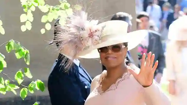 Oprah Winfrey attends the royal wedding of Prince Harry and Duchess Meghan in 2018.