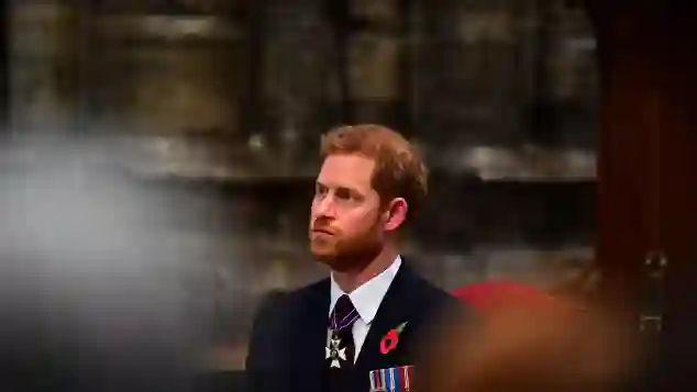 Prince Harry attends the ANZAC Day Service of Commemoration and Thanksgiving at Westminster Abbey