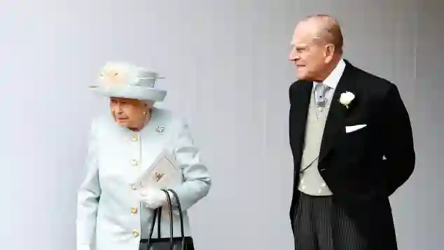 Queen Elizabeth II and Prince Philip, Duke of Edinburgh St. George's Chapel Windsor Eugenie Wedding