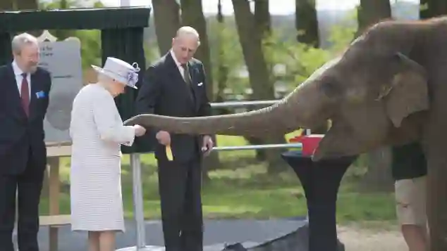 The Queen and Prince Philip at Whipsnade Zoo