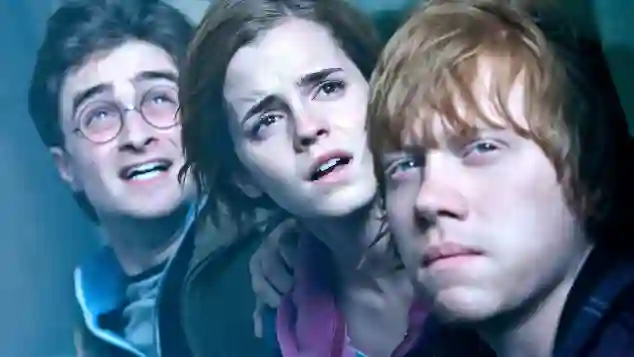 Daniel Radcliffe, Emma Watson and Rupert Grint in a scene from the film "Harry Potter and the Deathly Hallows: Part 2"
