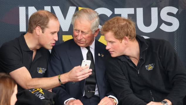 Prince Charles with Prince William and Prince Harry