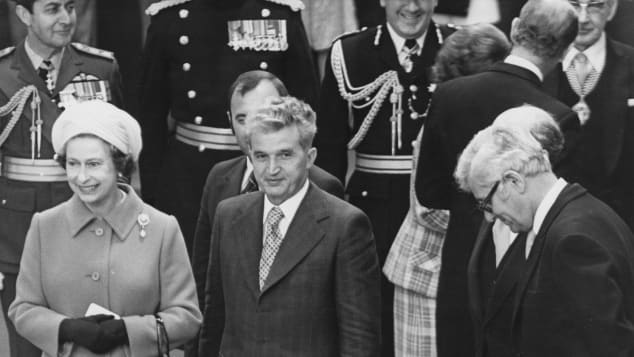 Queen Elizabeth II and Nicolae Ceaușescu