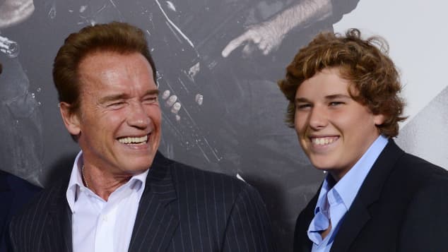 Arnold and Christopher Schwarzenegger